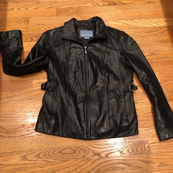 Nine West Women's Medium Black Leather Jacket - Picture 1 of 4